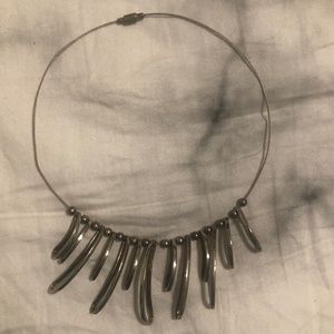Magnetic Silver Fringed Necklace